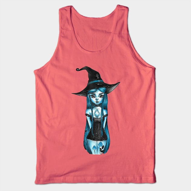 blue witch Tank Top by DrawingsInBloom